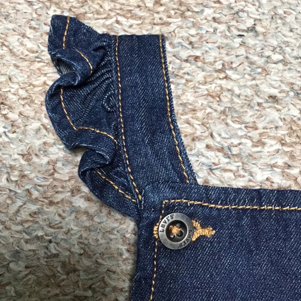 Levi’s Toddler Girl’s  Denim Bib Jumper Dress size 2T - Picture 3 of 5